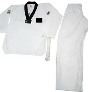 RAJESH SPORTS Taekwondo Dress Size 32 Uniform Made of Light Weight Poly Cotton, Twill Weave, Basic Cut, Elastic Waist 10 to 12 Year Height 4.8 to 5.1