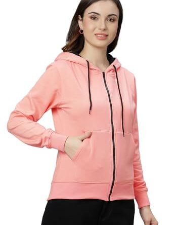 Wear Your Opinion Women's Cotton Hooded Neck Regular Fit Hoodie (Coralpink,Xx-Large)