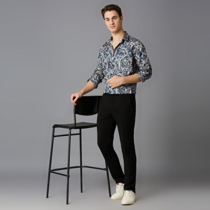 MARK & ALBERT Men's Luxury Giza Cotton Digital Printed Shirt Full Sleeves Shirts for Men - Image 4