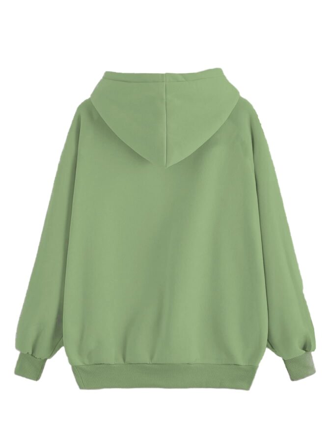FUNKY MONKEY Women's Cotton Blend Hooded Neck Hooded Sweatshirt (BTS_Purple_Hoodie_Pista Green_2XL) - Image 3