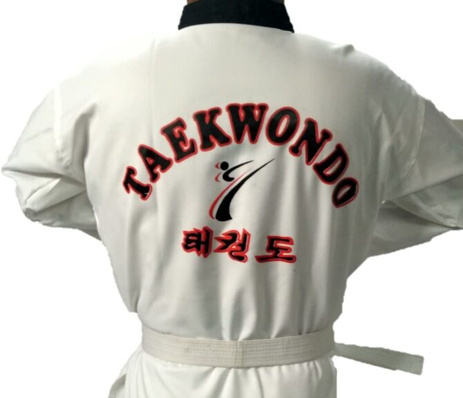 RAJESH SPORTS Taekwondo Dress Size 32 Uniform Made of Light Weight Poly Cotton, Twill Weave, Basic Cut, Elastic Waist 10 to 12 Year Height 4.8 to 5.1 - Image 5