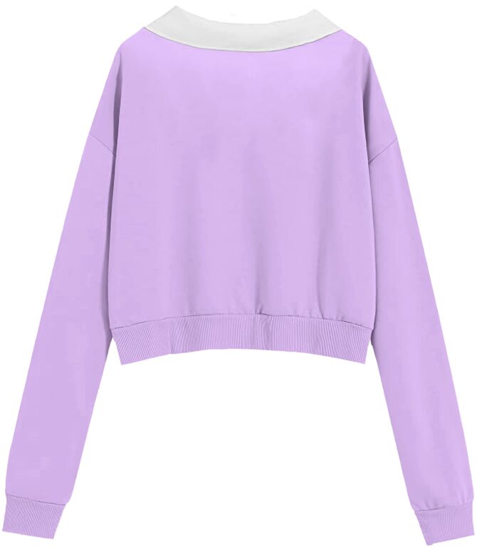 FUNKY MONKEY Cotton Blend Girls and Womens Long Sleeve Dropshoulder Hooded Pullover Crop Tops and Regular Fit Hoodies. (Foe Summer and Winterwear Both) (15-16, Cl-Purple) - Image 5