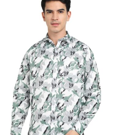 INKKR Men's Regular Fit Striped Printed Spread Collar Stylish Shirt | Shirts for Man | Men Shirts Full Sleeves | (06Multi) L