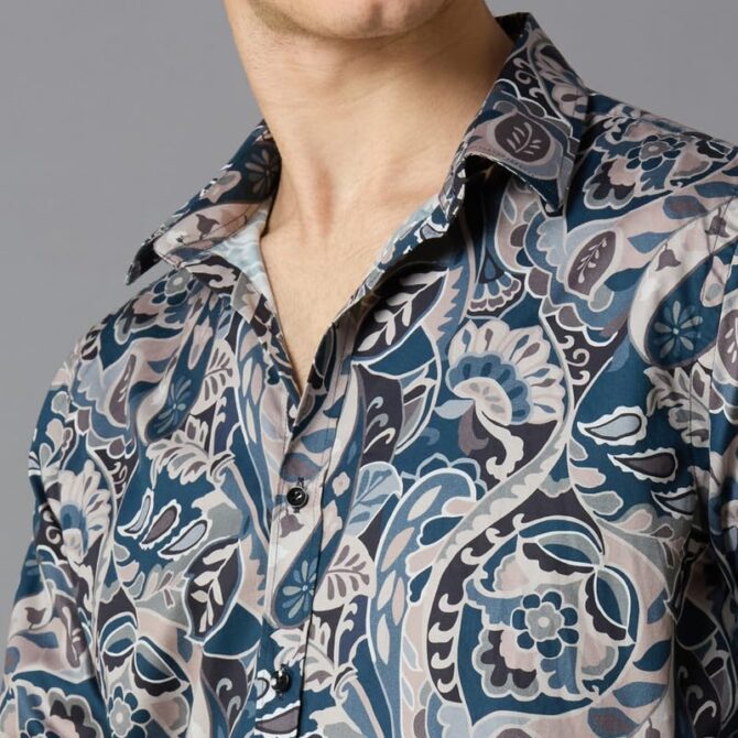MARK & ALBERT Men's Luxury Giza Cotton Digital Printed Shirt Full Sleeves Shirts for Men - Image 9
