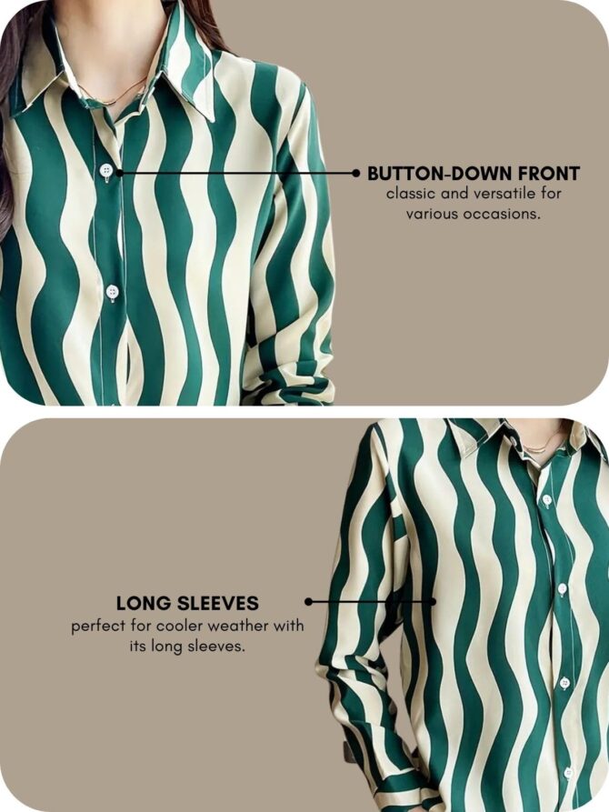 GRECIILOOKS Shirt for Women Stylish | Long Shirt for Women | Oversized Shirt for Women | Women Shirt | Tops for Woman (in, Alpha, XL, Regular, Green) - Image 4