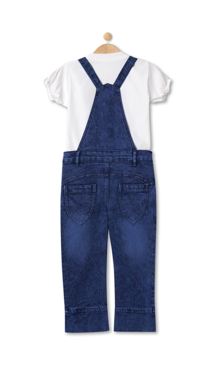 BENKILS Girl's Jeans Capry Jumpsuit Dress (5-6 Years) Blue - Image 5