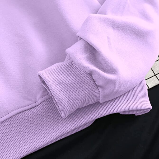 FUNKY MONKEY Cotton Blend Girls and Womens Long Sleeve Dropshoulder Hooded Pullover Crop Tops and Regular Fit Hoodies. (Foe Summer and Winterwear Both) (15-16, Cl-Purple) - Image 3