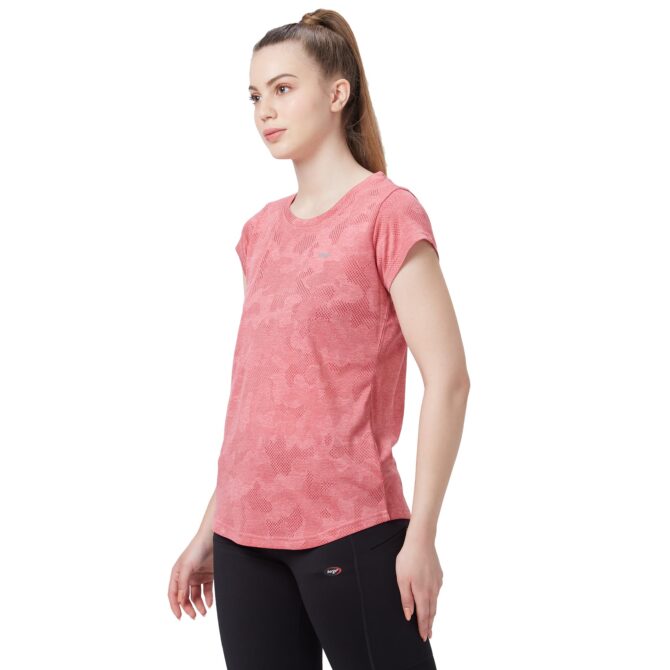 berge' Ladies Polyester Dry Fit Western Shirts & T-Shirt For Women, Quick Drying & Breathable Fabric, Gym Wear Tees & Workout Tops (Onion Colour, Slim Fit) - Image 5