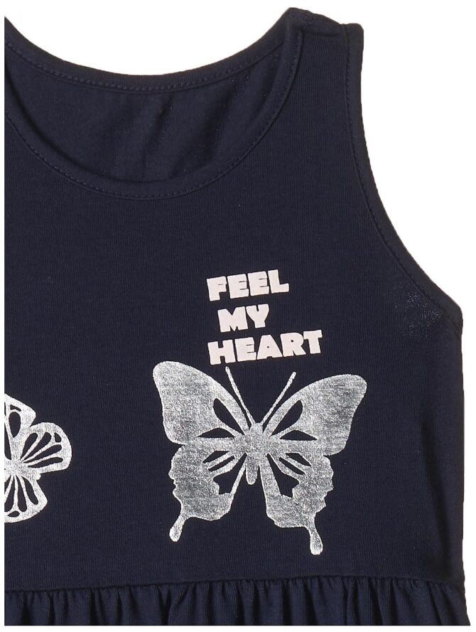 T2F Girls Cotton A-Line Knee-Length Casual Dress (Gls-Drz-04_YLW+Org+Blu_6-7 Years), Multicolor - Image 2