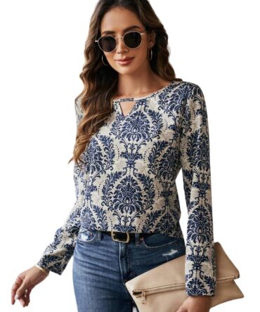 DEIDAD Women's Regular Fit Cotton Printed Top_Multicolour