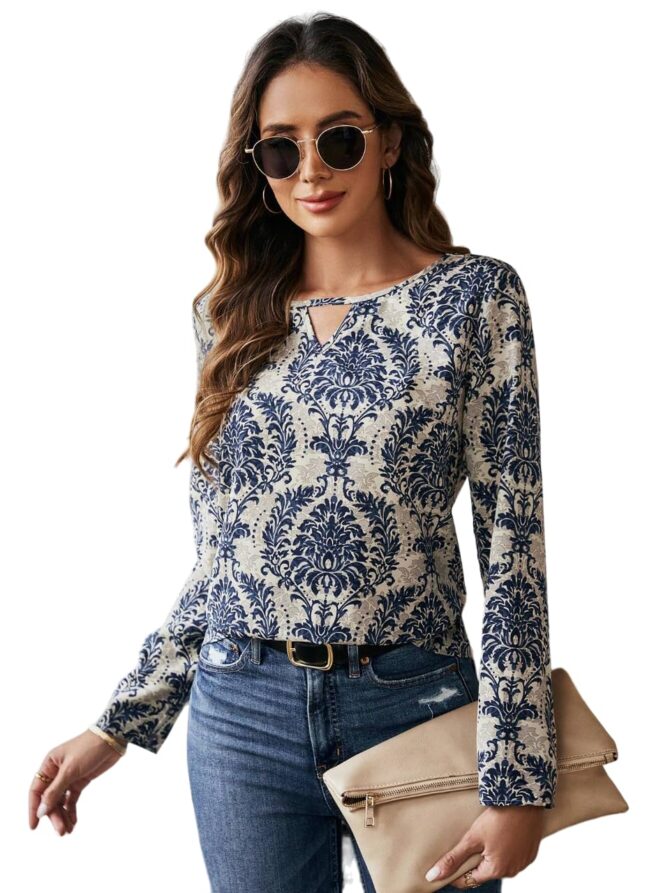 DEIDAD Women's Regular Fit Cotton Printed Top_Multicolour