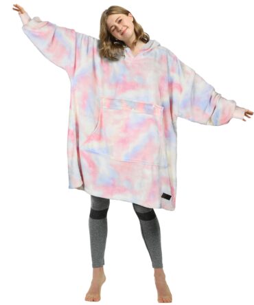 Catalonia Rainbow Oversized Blanket Hoodie Sweatshirt, Wearable Fleece Pullover, Super Soft Warm Comfortable for Adults Men Women