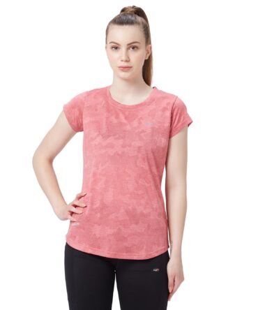 berge' Ladies Polyester Dry Fit Western Shirts & T-Shirt For Women, Quick Drying & Breathable Fabric, Gym Wear Tees & Workout Tops (Onion Colour, Slim Fit)