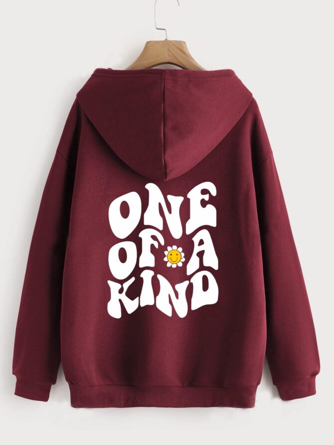 TAGAS Women's Printed Hoodies || Cotton Blend Regular Fit Sweatshirt for Women || Hoodies || Winter Wear for Women Maroon (X_Large) - Image 4