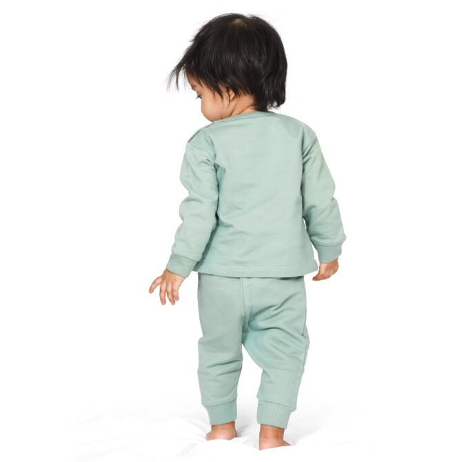 Real Basics Cotton Fleece Printed Clothing Sets For Boys & Girls - Unisex Winter Clothing Sets Full Sleeve T-Shirt & Pant, Green, 12 Months-18 Months - Image 7