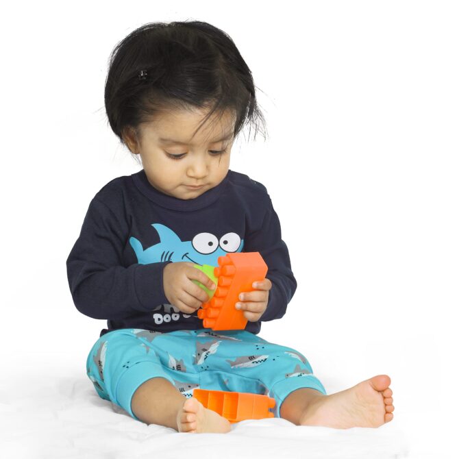 Real Basics Cotton Clothing Sets For Baby Boys & Girls - Unisex Clothing Sets Full Sleeve T-Shirt & Pant, Multicolor, Printed - Image 2