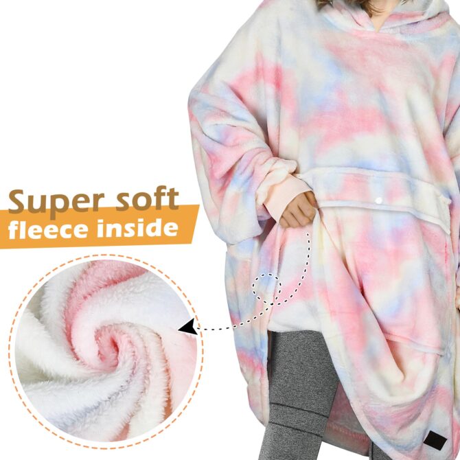 Catalonia Rainbow Oversized Blanket Hoodie Sweatshirt, Wearable Fleece Pullover, Super Soft Warm Comfortable for Adults Men Women - Image 4