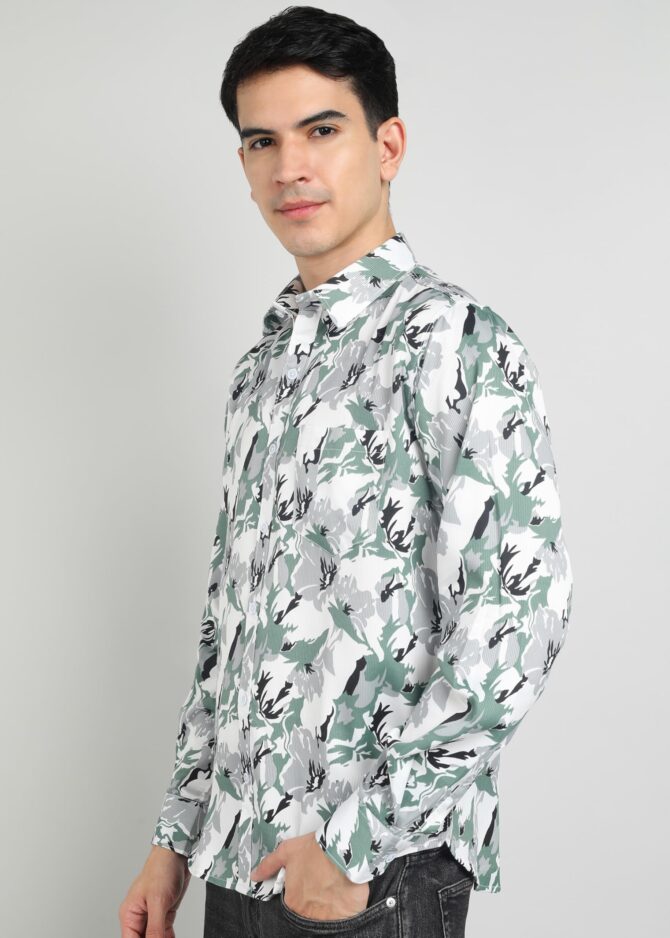 INKKR Men's Regular Fit Striped Printed Spread Collar Stylish Shirt | Shirts for Man | Men Shirts Full Sleeves | (06Multi) L - Image 7