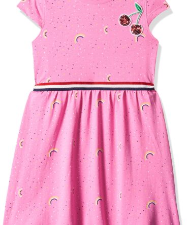 Amazon Brand - Jam & Honey Girl's Cotton Knee-Length Casual Dress (JH-K-SS22-DRE-129_Multi 10_5 6 Years)