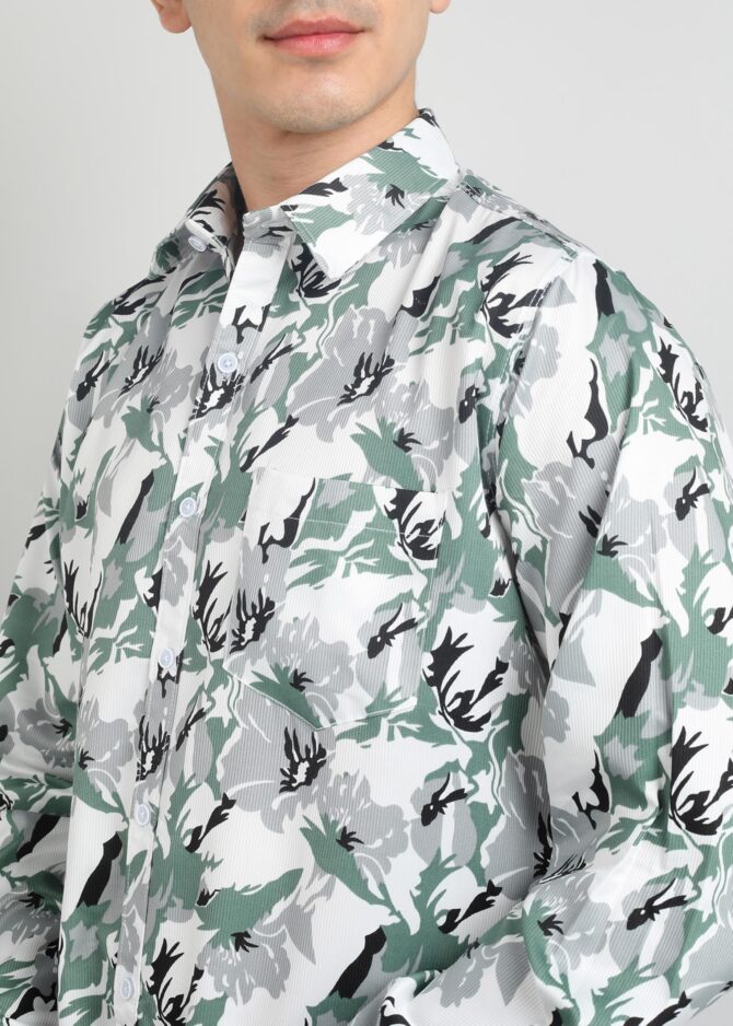 INKKR Men's Regular Fit Striped Printed Spread Collar Stylish Shirt | Shirts for Man | Men Shirts Full Sleeves | (06Multi) L - Image 3