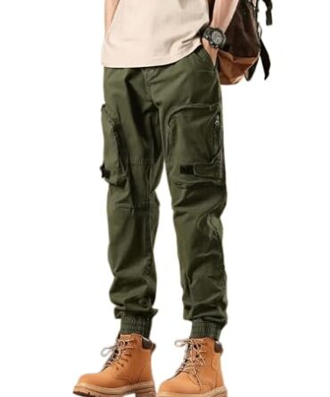 Lymio Casual Cotton Cargo Pant for Men || Mens Cargo Pants (Cargo 105-108) (in, Alpha, M, Regular, Green)