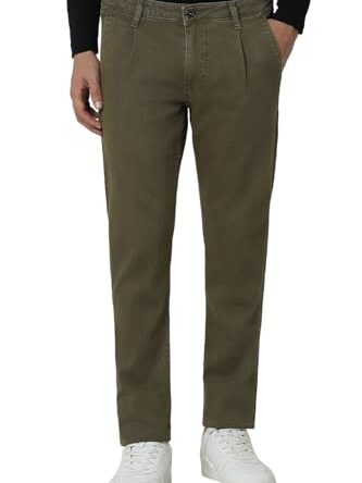 Van Heusen Men's Slim Casual Pants (VXDNCRAFP34774_Olive