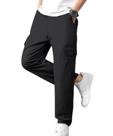 Lymio Cargo Pants for Men|| Cotton Cargo Pants for Men (Cargo-26-Black-3XL)