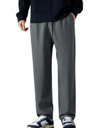 FN3 Lossefit Solid Trackpant For Men|| Mid Rise Regular Fit Track Pant For Men Dark Grey, Large
