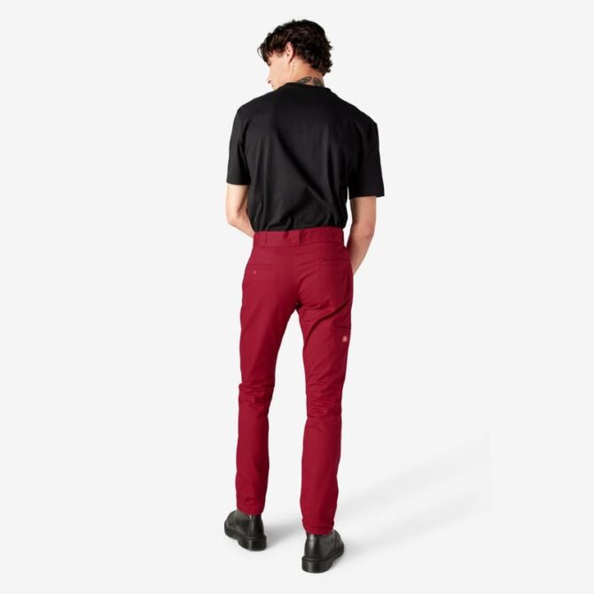 Dickies Men's Skinny-Straight Double Knee Work Pant, English Red, 28W x 30L - Image 4