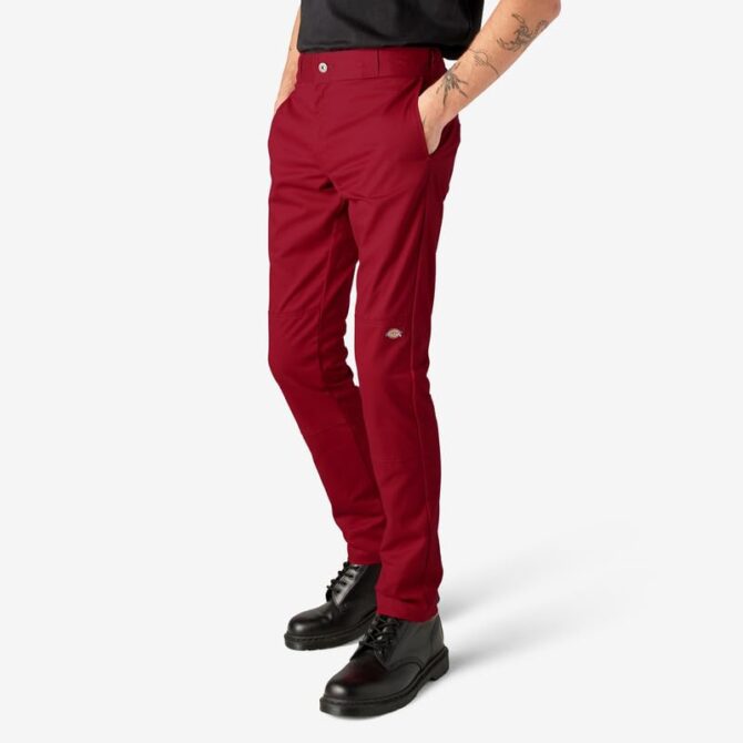 Dickies Men's Skinny-Straight Double Knee Work Pant, English Red, 28W x 30L - Image 8