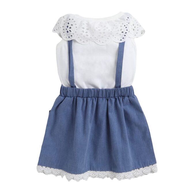 Hopscotch Girls Knee Length Casual Dresses In White Color For Ages 3-4 Years - Image 6