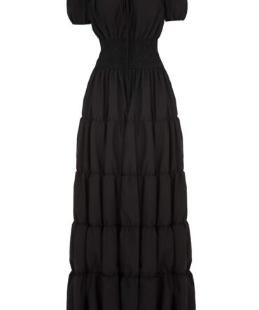 Zhitunemi Renaissance Costume Women Medieval Chemise Dress Peasant Tops Irish Under Dress Black-S