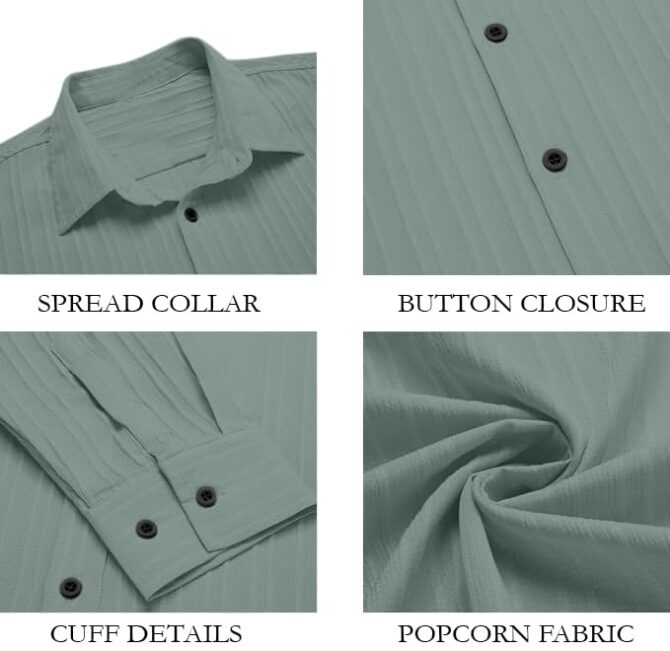 FINIVO FASHION Men's Solid Regular Fit Shirt (PCN_222_Green_XXL - Image 2