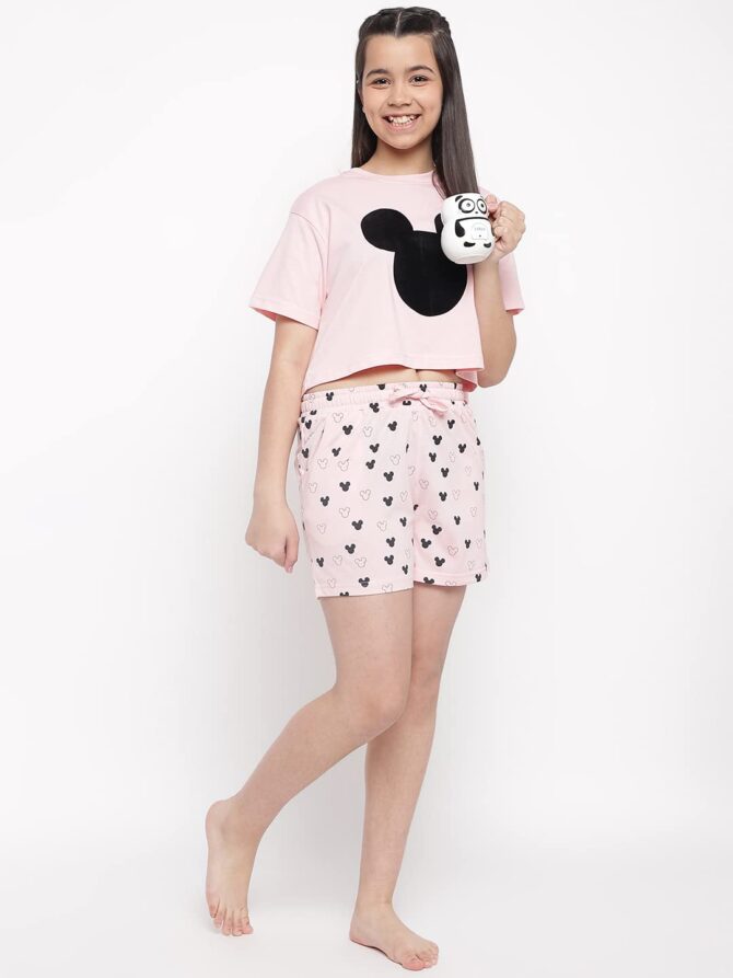 Lil Tomatoes Disney Cotton Girls Night Suits, Pink, 11-12 Years - Image 3