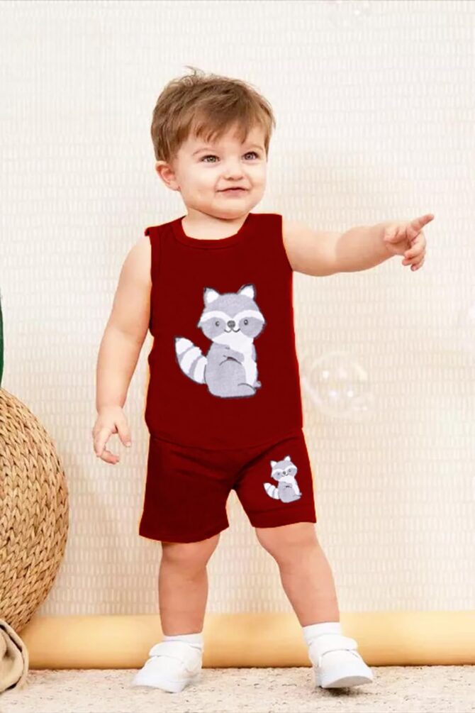 Kwitchy Boy's T-Shirt & Shorts Set New Born Baby Clothes | Kids Clothing | Dress | Sleeveless T Shirts | Shorts | Cotton | Casual | Kids Wear | Summer | Birthday Gifts (3-4 Years) (Maroon) - Image 6