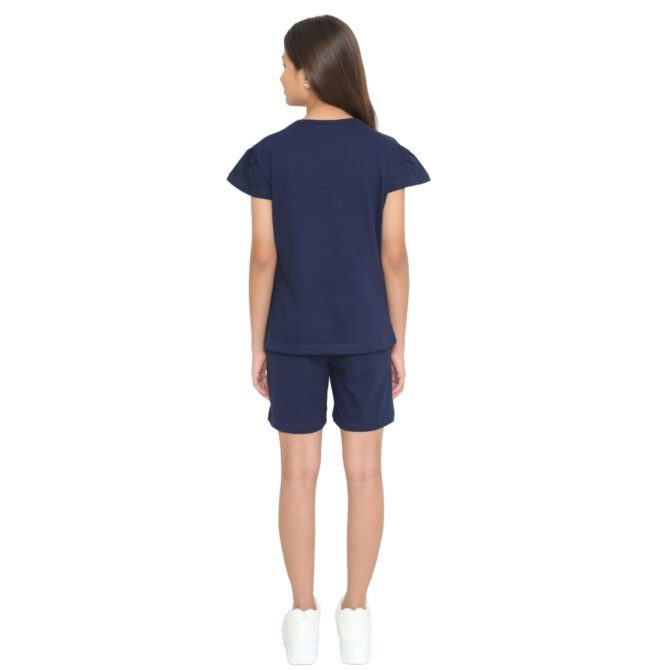 TotzTouch Cotton Girls Night Wear T Shirt & Shorts Set | Summer Cord set for Kids Girls | Night Dresses Tee Top & Shorts Set of 1 (Size Options - Age 3 Years to 15 Years) - Image 7