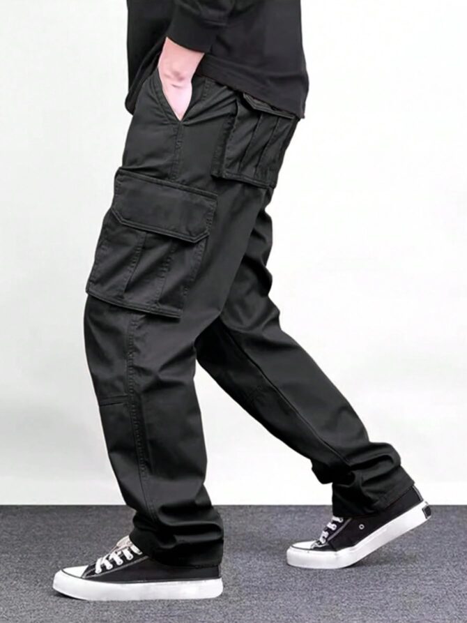 Lymio Reguler Fit Cotton Cargo Pants for Men (Cargo-47-Black-XL) - Image 4
