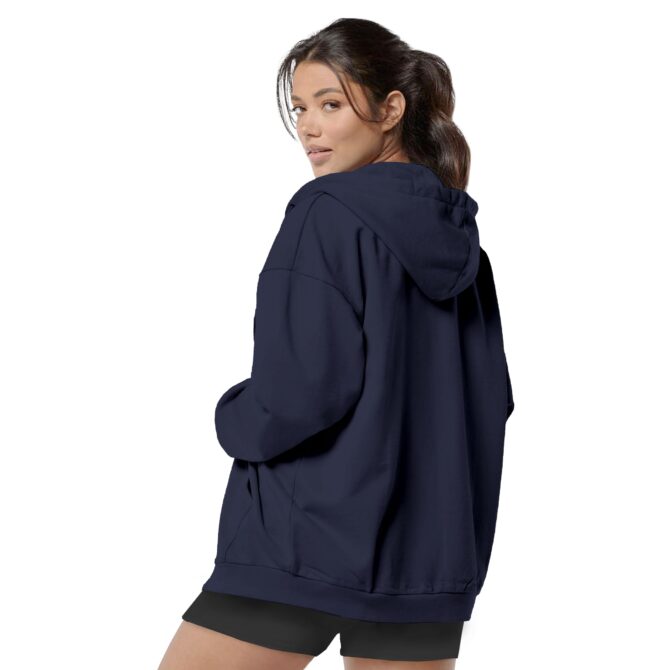 FUNKY MONKEY Cotton Blend - Women's Cute Hoodies Teen Girl Winter Jacket Sweatshirts Casual Drawstring Clothes Zip Up Hoodie with Pocket (in, Alpha, XL, Regular, Navy Blue)