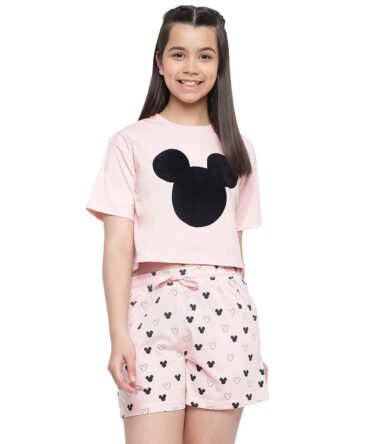 Lil Tomatoes Disney Cotton Girls Night Suits, Pink, 11-12 Years