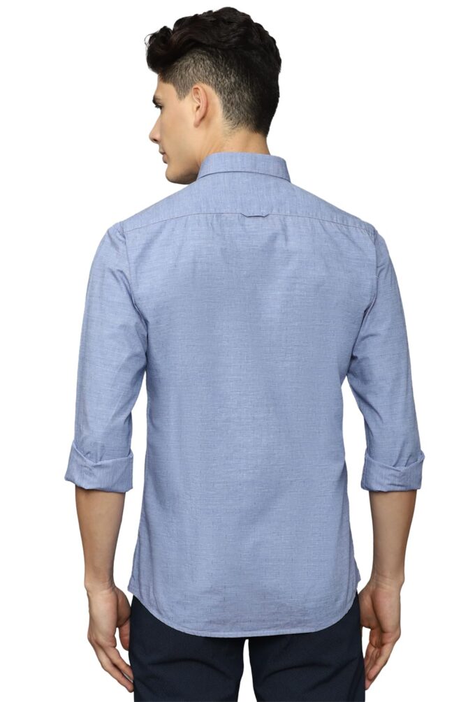 Louis Philippe Men's Cotton Slim Fit Shirt (LYSFCSLBV39256_Blue 42) - Image 4