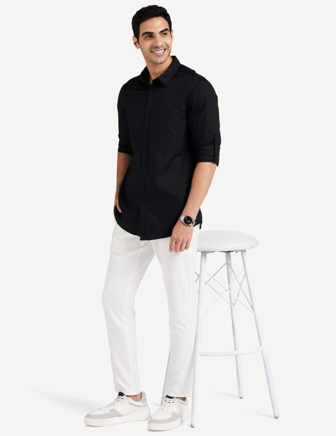 Amazon Brand - Symbol Men's Solid Regular Fit Full Sleeve Cotton Casual Shirt (AW-SY-MCS-1131_Black_Large) - Image 8
