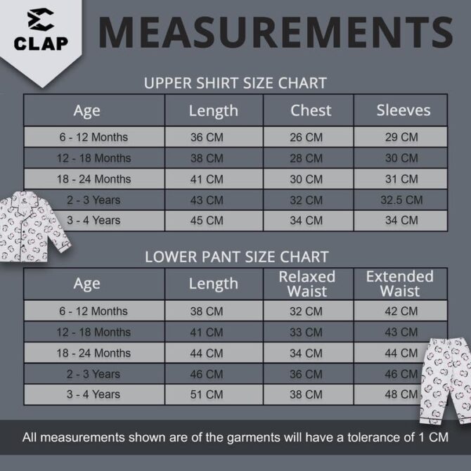 CLAP Unisex Baby Kids Cotton Printed Full Sleeves Night Suit White 1Pc (18-24 Months, White, Relaxed) - Image 3