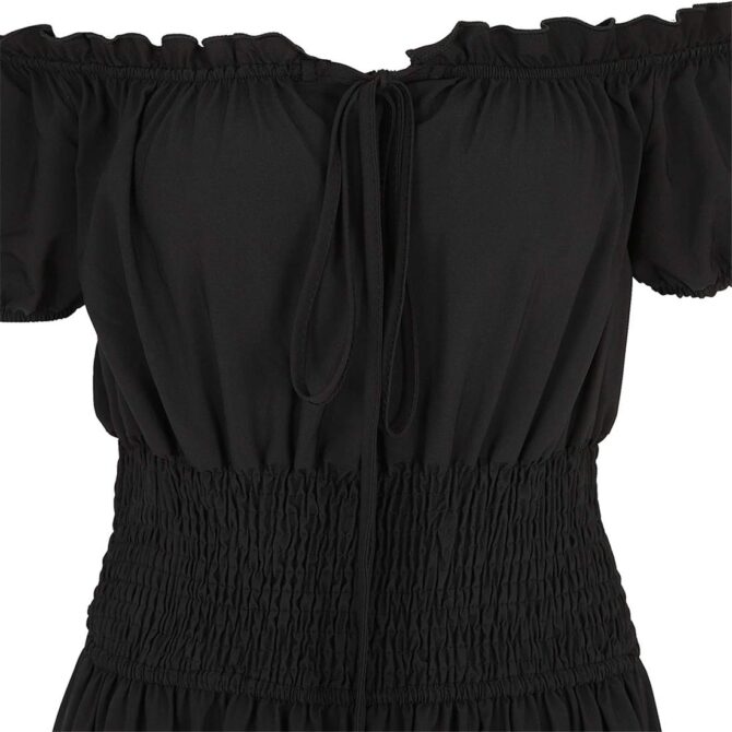 Zhitunemi Renaissance Costume Women Medieval Chemise Dress Peasant Tops Irish Under Dress Black-S - Image 3