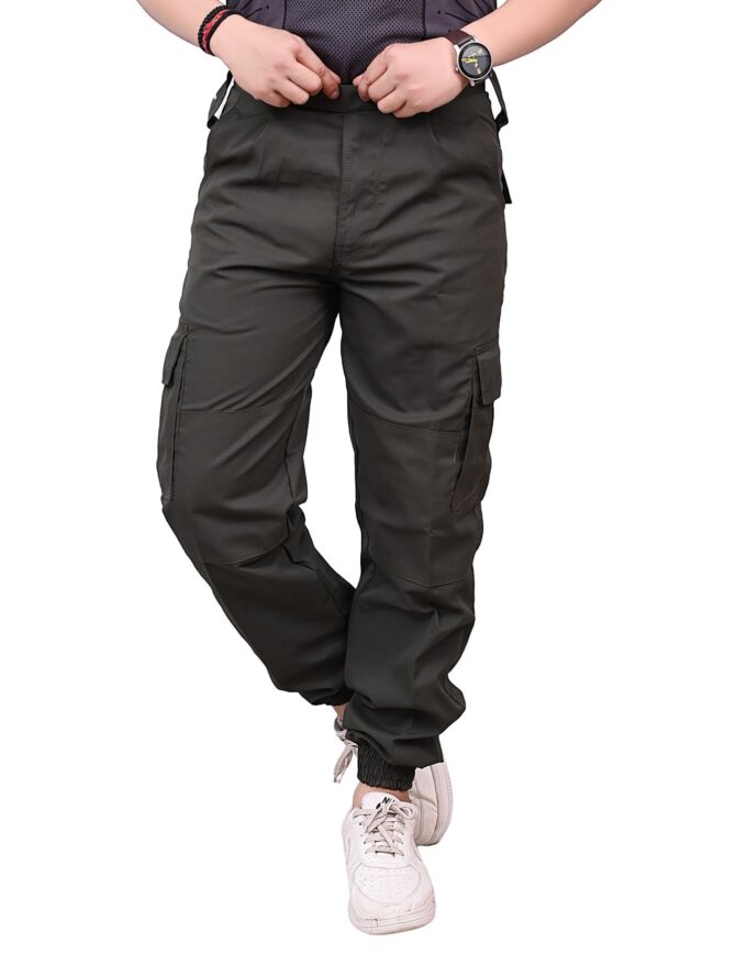 Men's Ribstop Weaving Non-Stretchable Fabric Multiple Pockets Casual Tactical Cargo Pant (Grey-28)