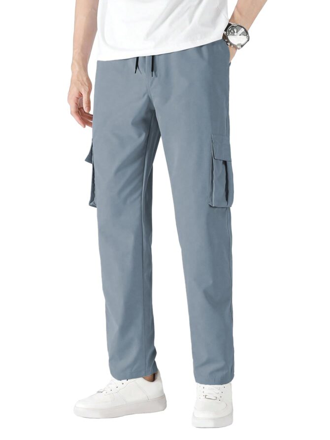 TAGDO Men's Straight Casual Pants (Cargo-2030-Silver-30_Silver