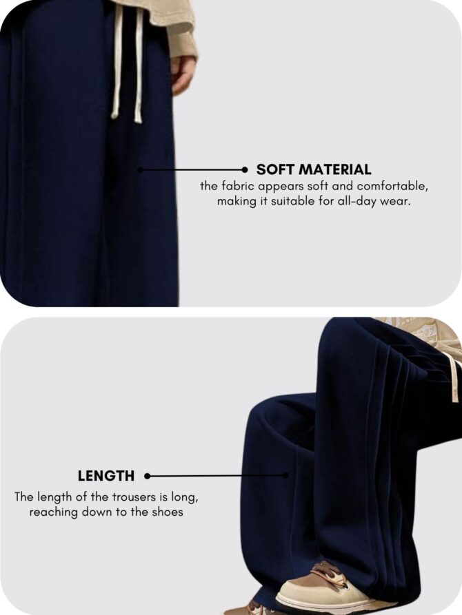GRECIILOOKS Track Pant for Men | Trouser Pant for Men | Baggy Pant for Men Loose Fit | Cargo Pant for Men | Track Pant Men | Men Stylish Track Pant (in, Alpha, M, Regular, Blue) - Image 6