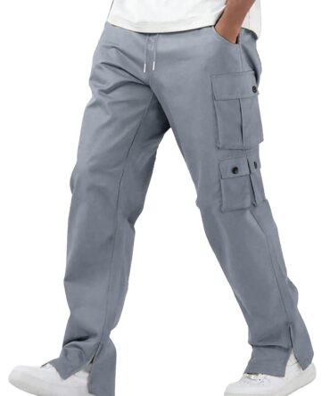 Lymio Men Cargo || Men Cargo Pants || Men Cargo Pants Cotton || Cargos for Men (Cargo-33-M) Grey