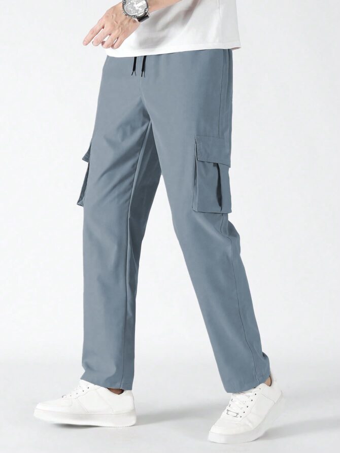 TAGDO Men's Straight Casual Pants (Cargo-2030-Silver-30_Silver - Image 3