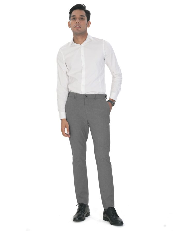 The Pant Project Luxury Pv Lycra Stretchable Grey Formal Pants For Men | Stylish Slim Fit Men's Wear Mid Rise Trousers For Office Or Party | Mens Fashion Dress Trouser Pant, 30 - Image 2