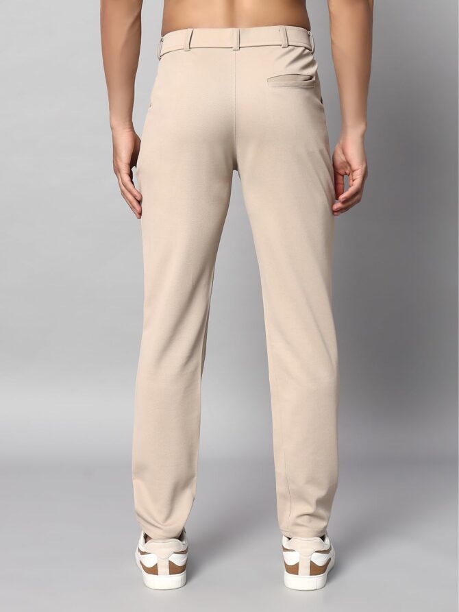 Vogaan Luxury Stretchable Casual Pants for Men | Stylish Slim Fit Men's Wear Trousers for Office | Mens Fashion | Modern Mens Trouser (Beige_32) - Image 6